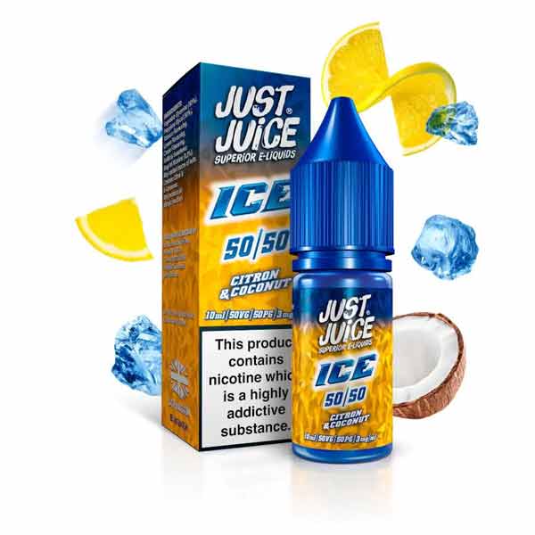 Citron & Coconut Ice 50/50 E-Liquid by Just Juice 10ml-Grey Haze UK Vape Shop
