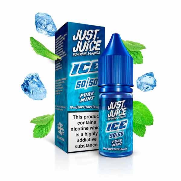 Pure Mint Ice 50/50 E-Liquid by Just Juice 10ml-Grey Haze UK Vape Shop