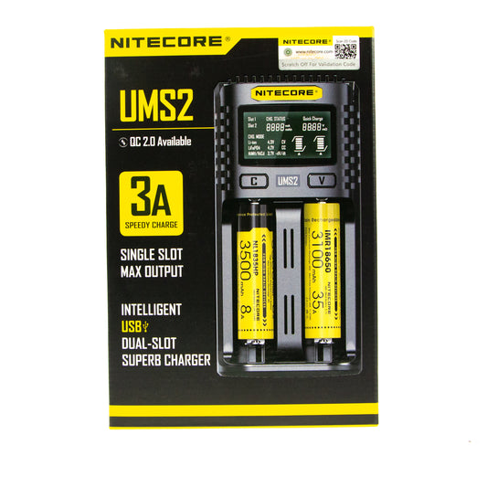 Nitecore UMS2 2 Slot 3Amp Universal Battery Charger