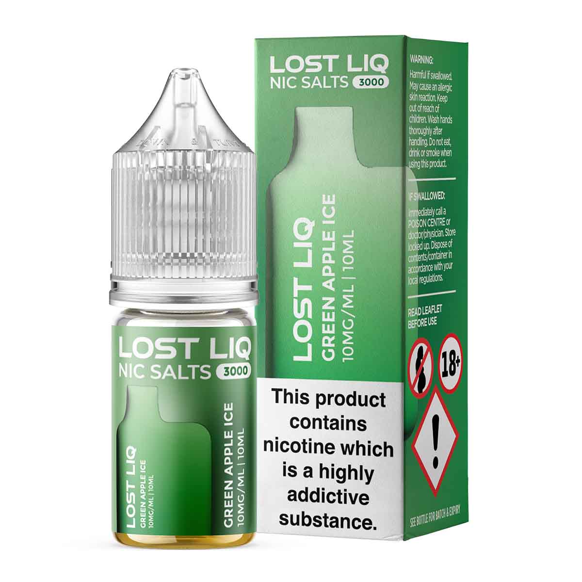 Green Apple Ice Nic Salt E-Liquid by Lost Liq